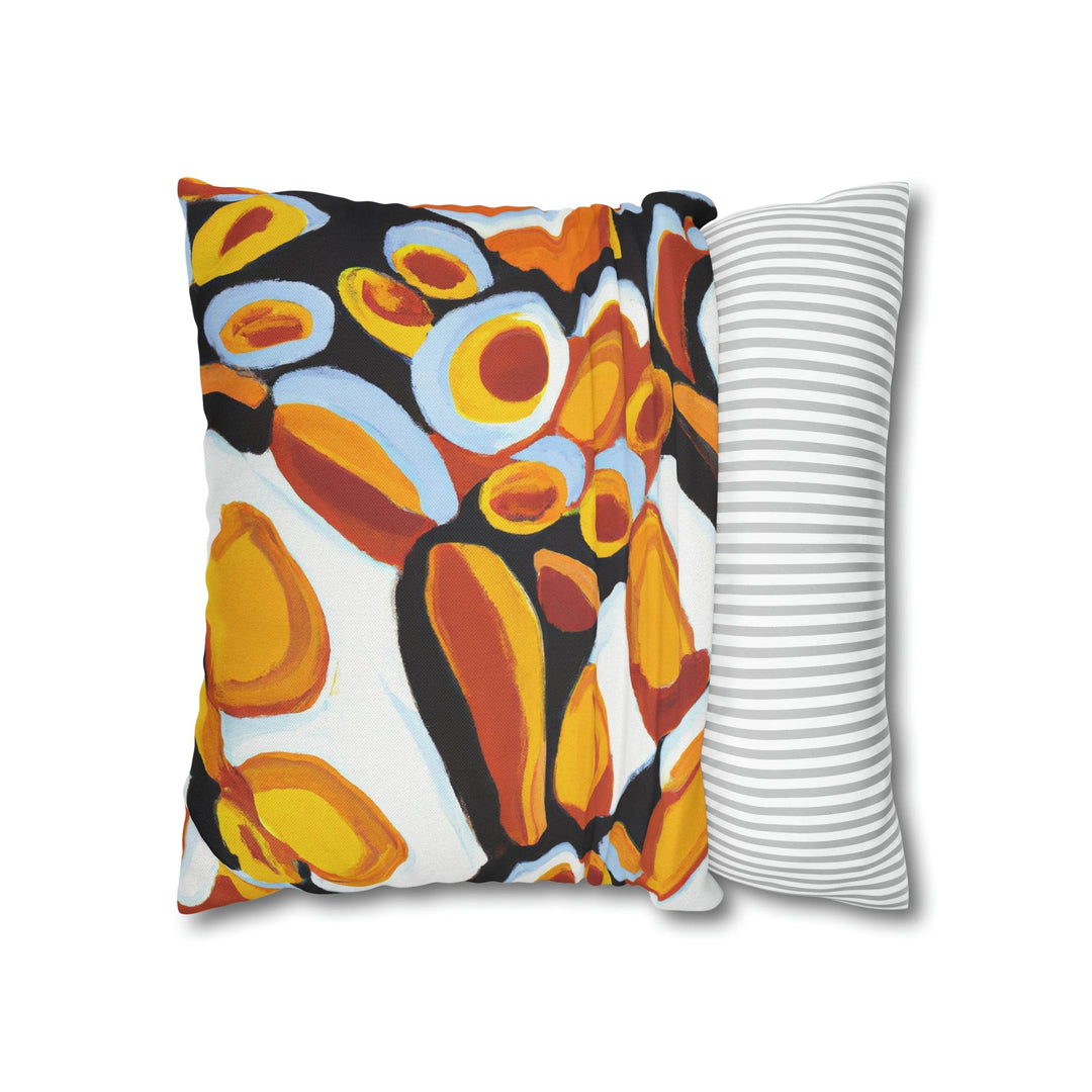 Decorative Throw Pillow Cover Orange Black White Geometric Pattern - Decorative