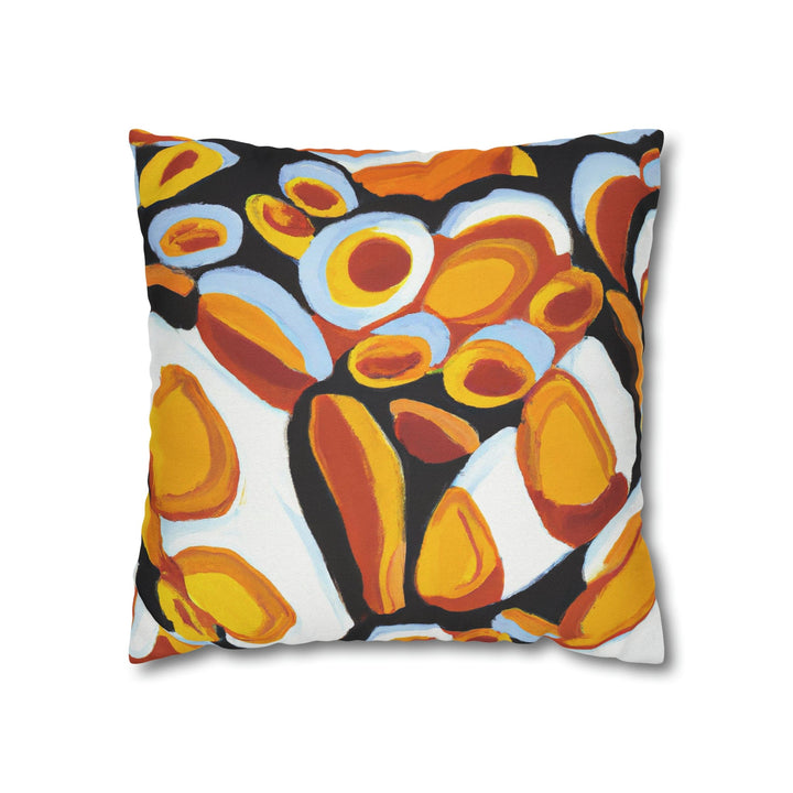 Decorative Throw Pillow Cover Orange Black White Geometric Pattern - Decorative