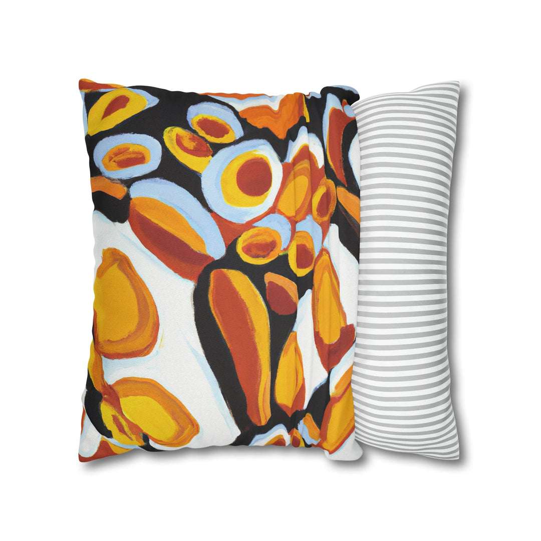 Decorative Throw Pillow Cover Orange Black White Geometric Pattern - Decorative