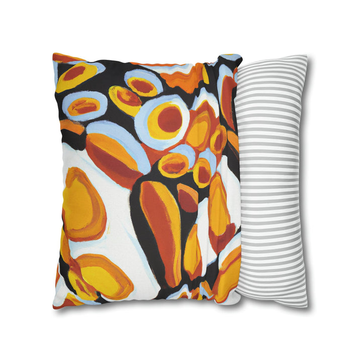 Decorative Throw Pillow Cover Orange Black White Geometric Pattern - Decorative