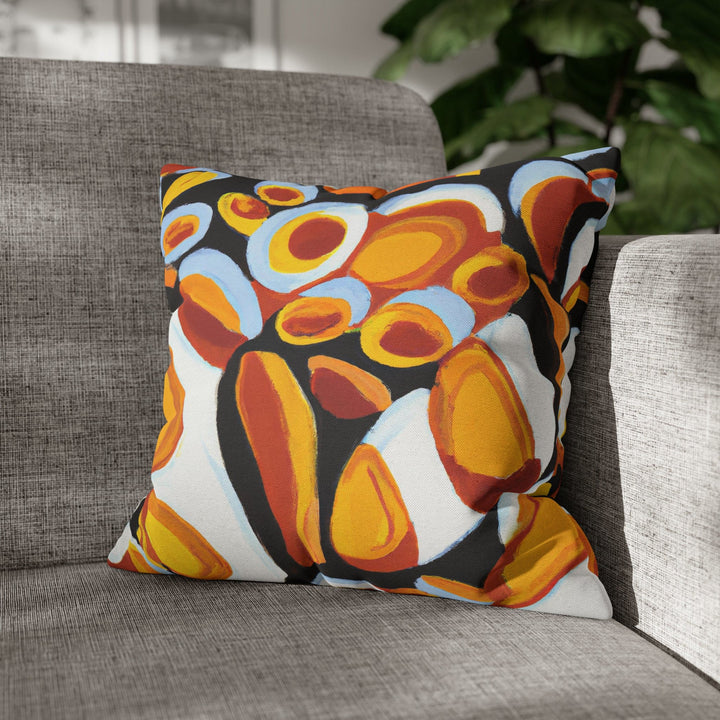 Decorative Throw Pillow Cover Orange Black White Geometric Pattern - Decorative