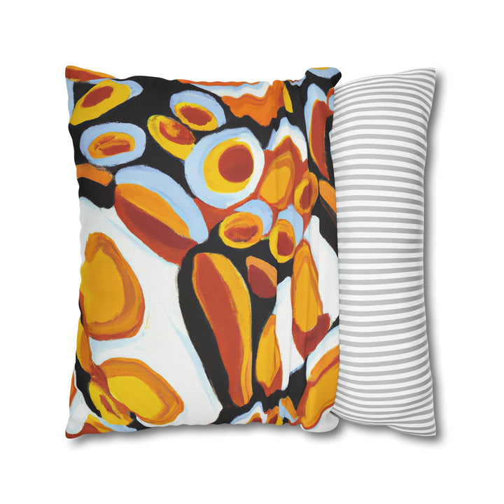 Decorative Throw Pillow Cover Orange Black White Geometric Pattern - Decorative