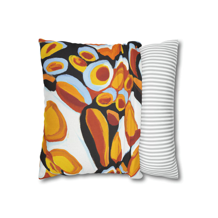 Decorative Throw Pillow Cover Orange Black White Geometric Pattern - Decorative