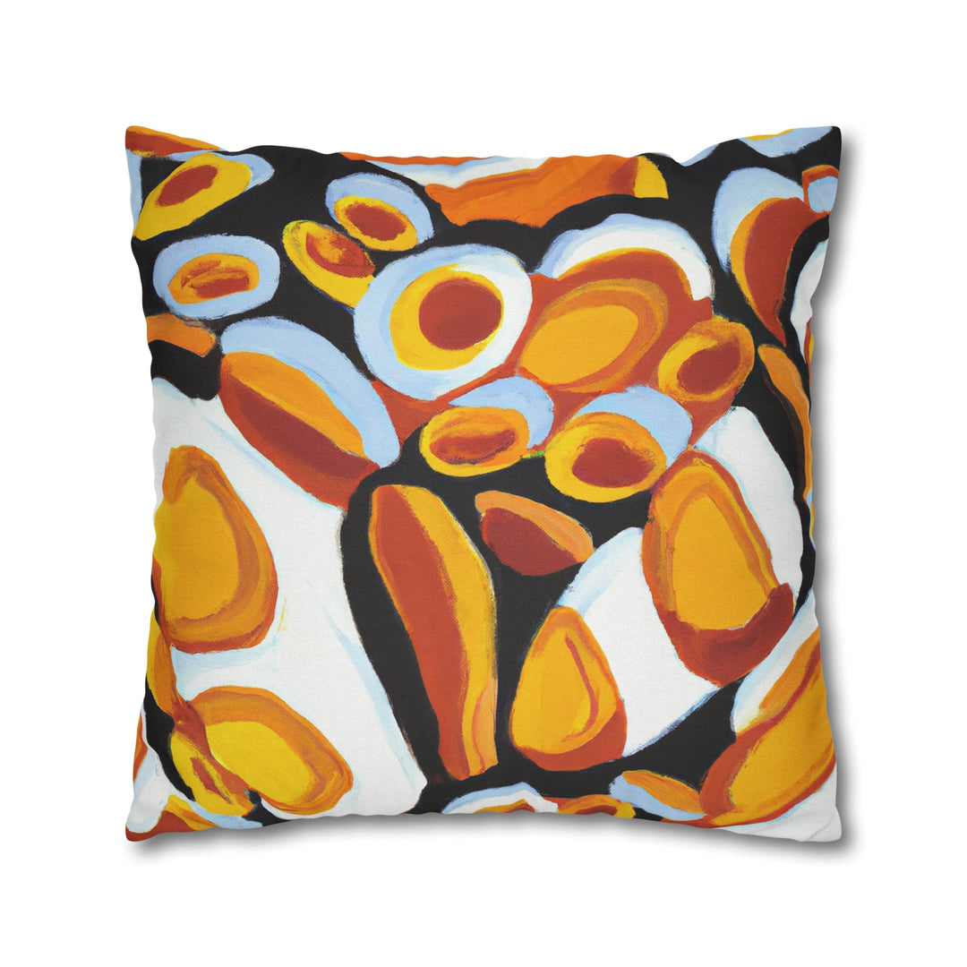 Decorative Throw Pillow Cover Orange Black White Geometric Pattern - Decorative