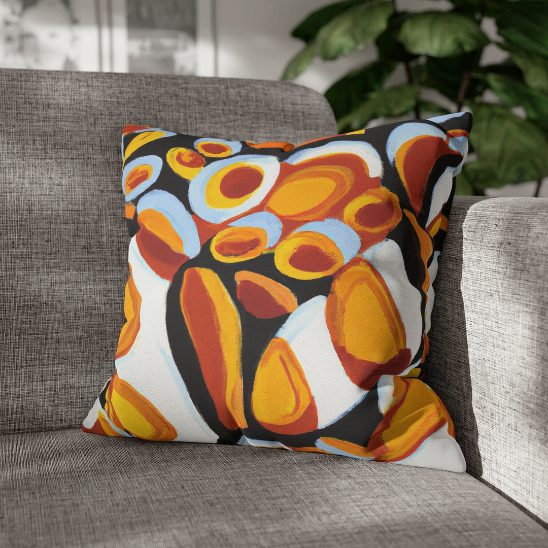 Decorative Throw Pillow Cover Orange Black White Geometric Pattern - Decorative