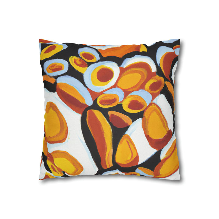 Decorative Throw Pillow Cover Orange Black White Geometric Pattern - Decorative