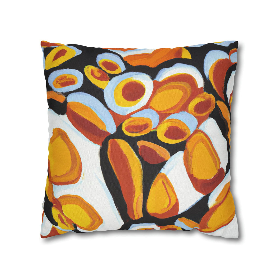 Decorative Throw Pillow Cover Orange Black White Geometric Pattern - Decorative