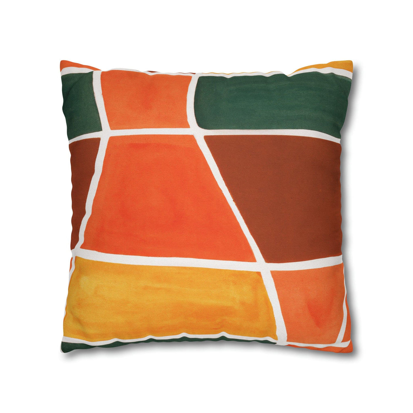 Decorative Throw Pillow Covers With Zipper - Set Of 2 Orange Green Yellow Boho