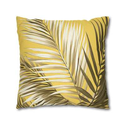 Decorative Throw Pillow Covers With Zipper - Set Of 2 Palm Tree Brown And White