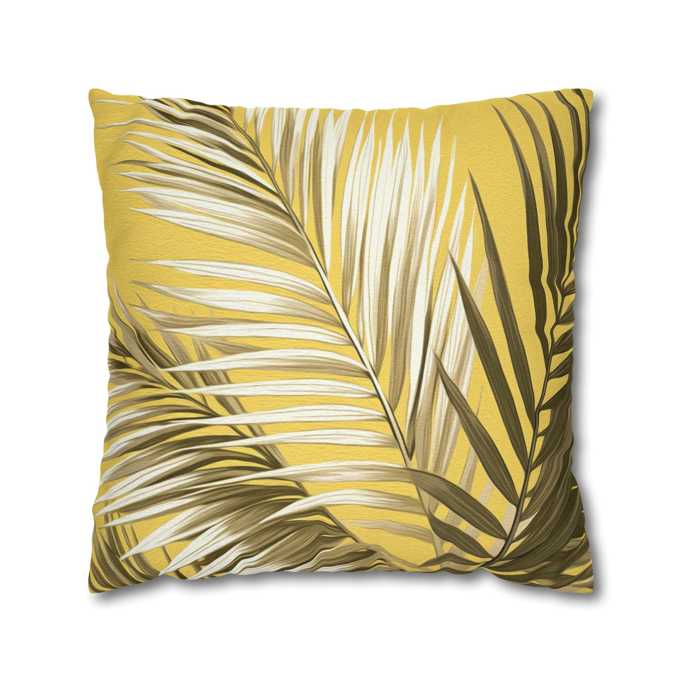 Decorative Throw Pillow Covers With Zipper - Set Of 2 Palm Tree Brown And White