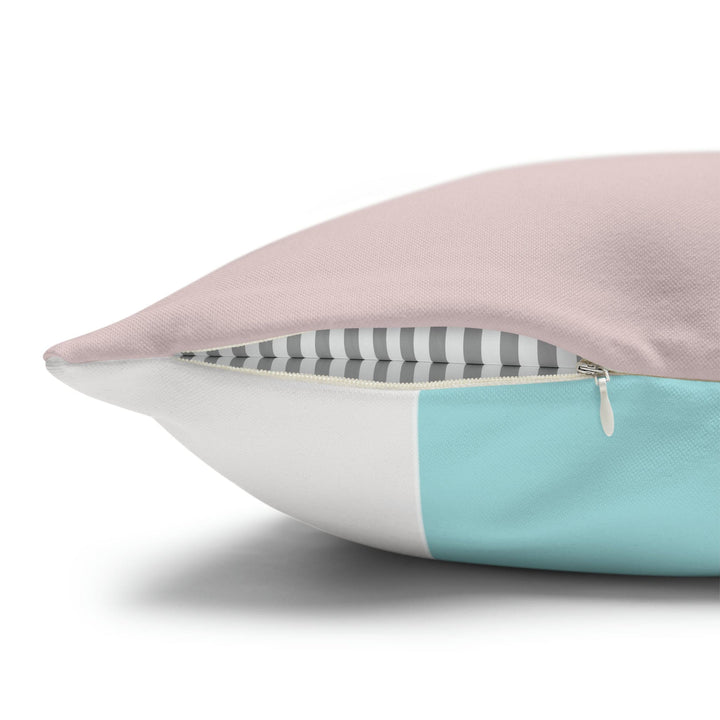 Decorative Throw Pillow Cover - Pastel Pink Black Blue Stripes