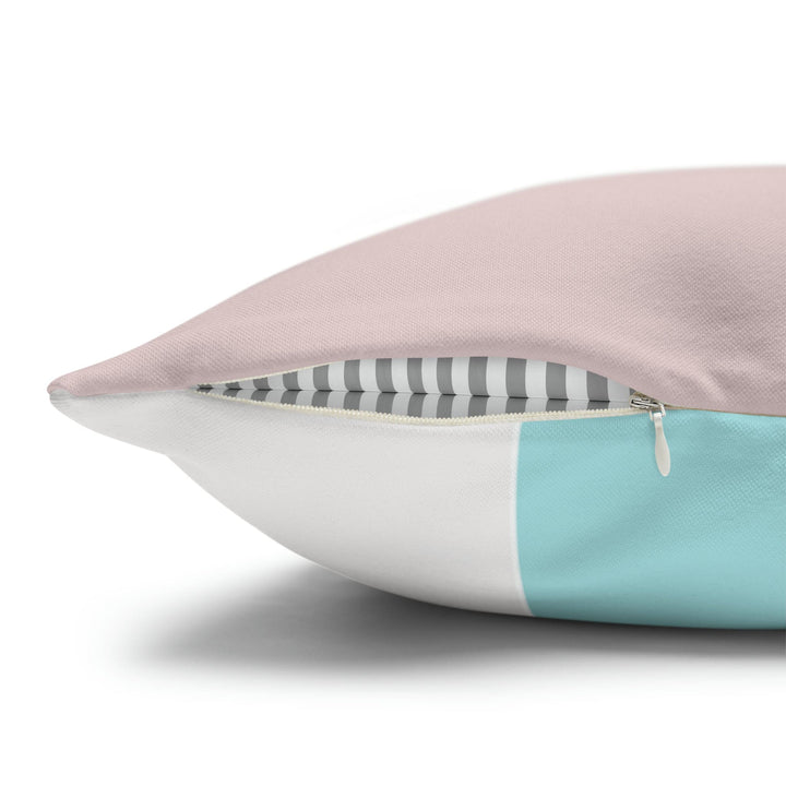 Decorative Throw Pillow Cover - Pastel Pink Black Blue Stripes