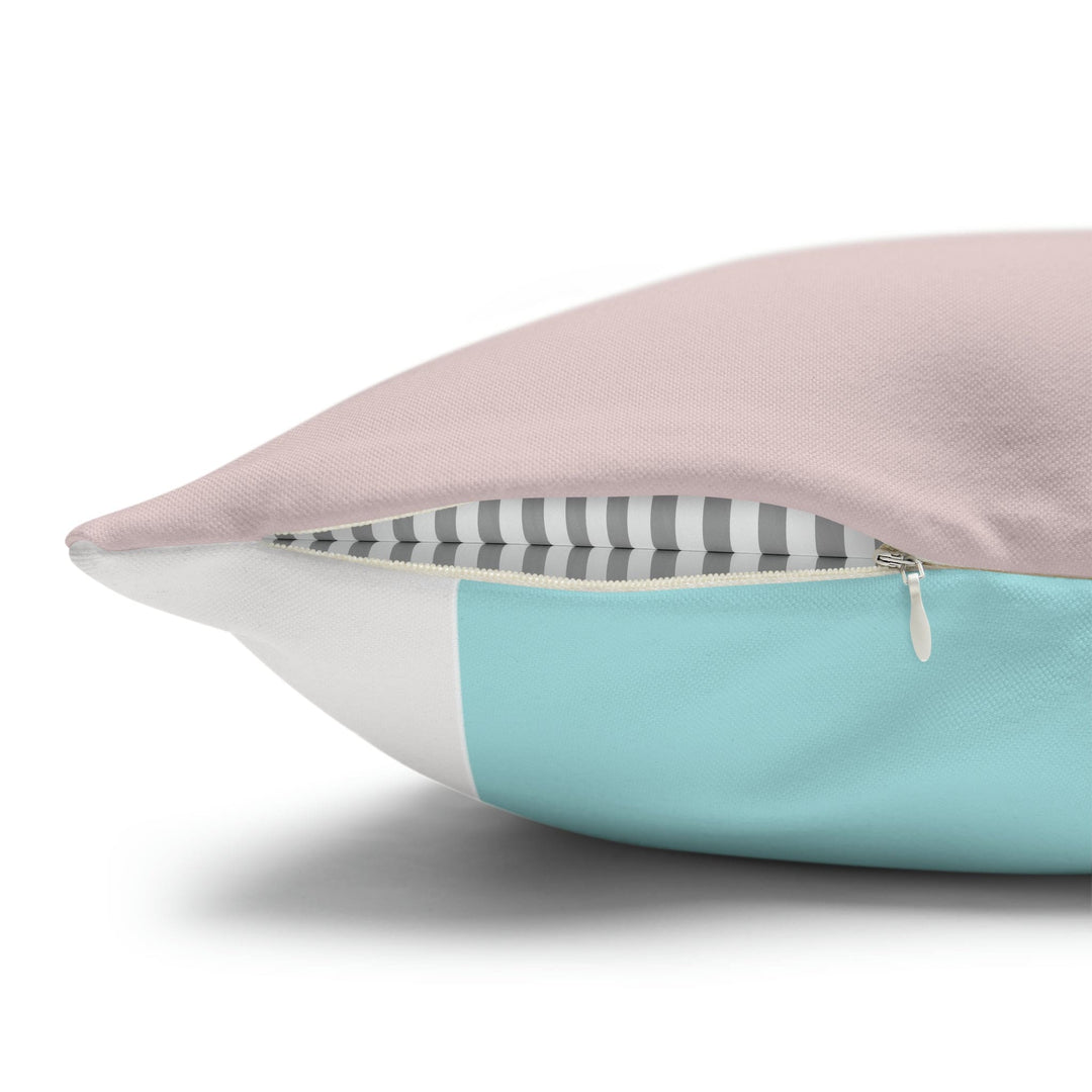Decorative Throw Pillow Cover - Pastel Pink Black Blue Stripes
