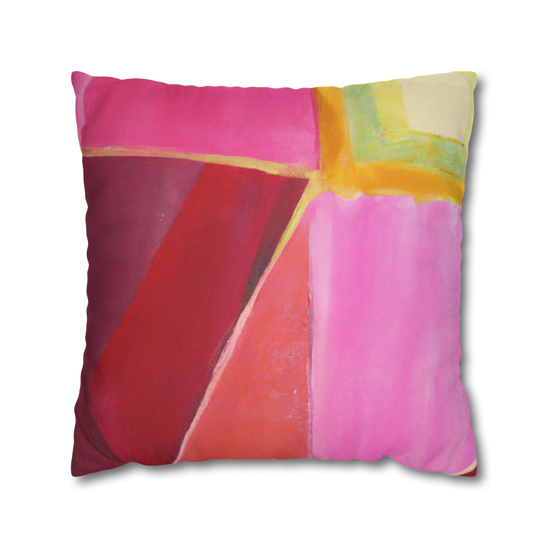 Decorative Throw Pillow Cover Pink Mauve Red Geometric Pattern - Decorative