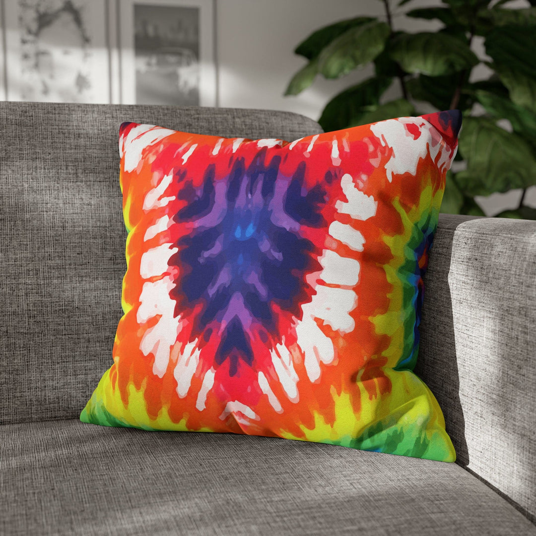 Decorative Throw Pillow Cover Psychedelic Rainbow Tie Dye - Decorative | Throw