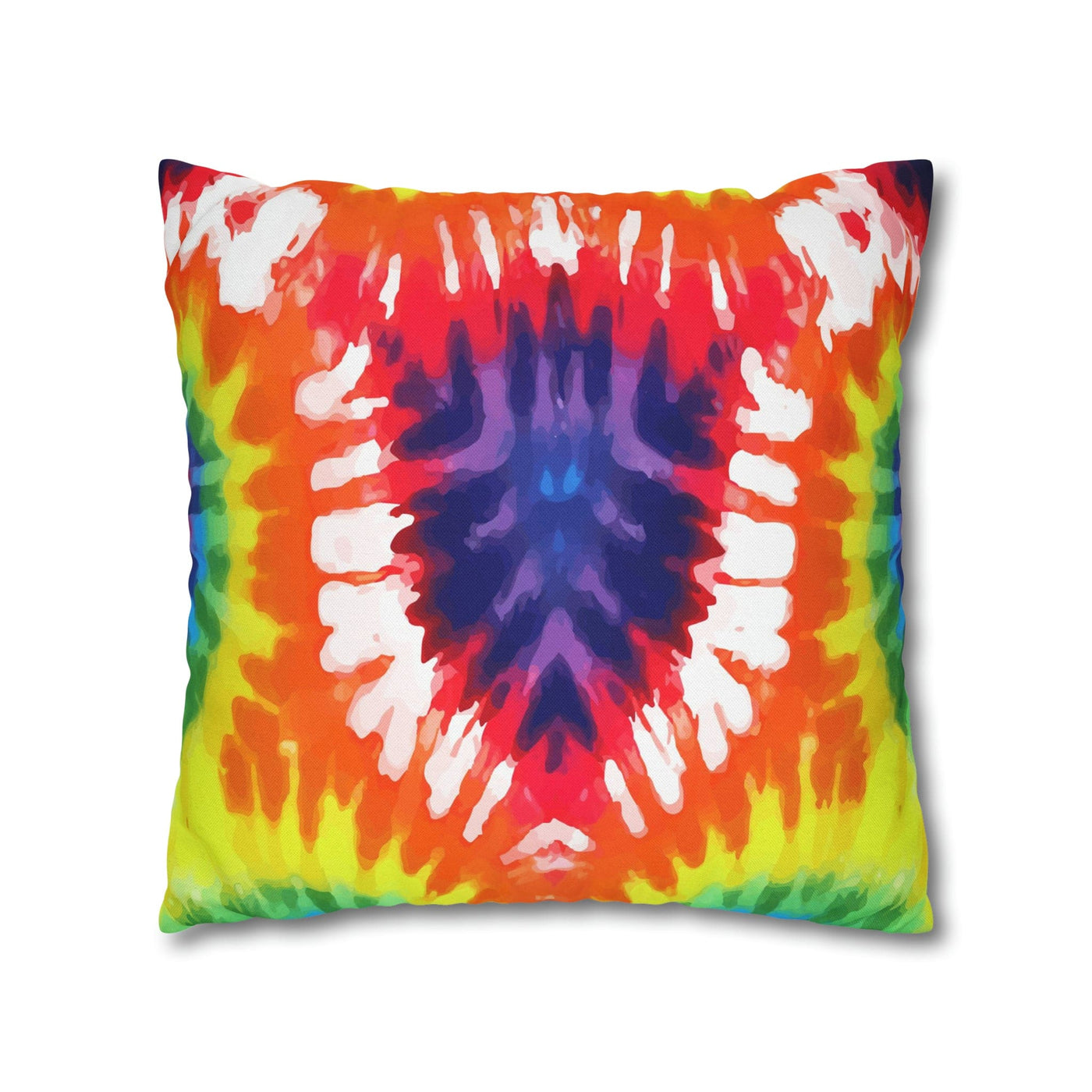 Decorative Throw Pillow Covers With Zipper - Set Of 2 Psychedelic Rainbow Tie