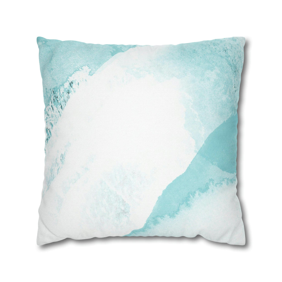 Decorative Throw Pillow Cover Subtle Abstract Ocean Blue and White Print