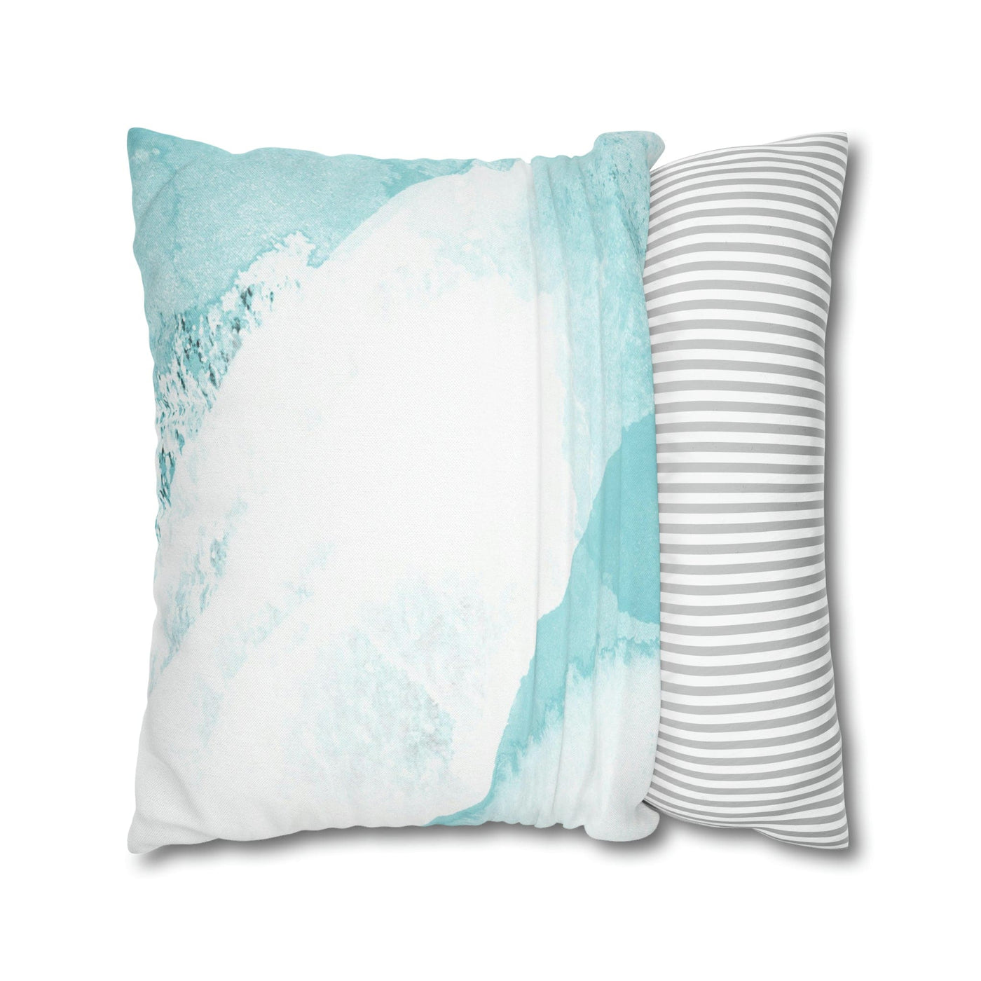 Decorative Throw Pillow Covers With Zipper - Set Of 2 Subtle Abstract Ocean