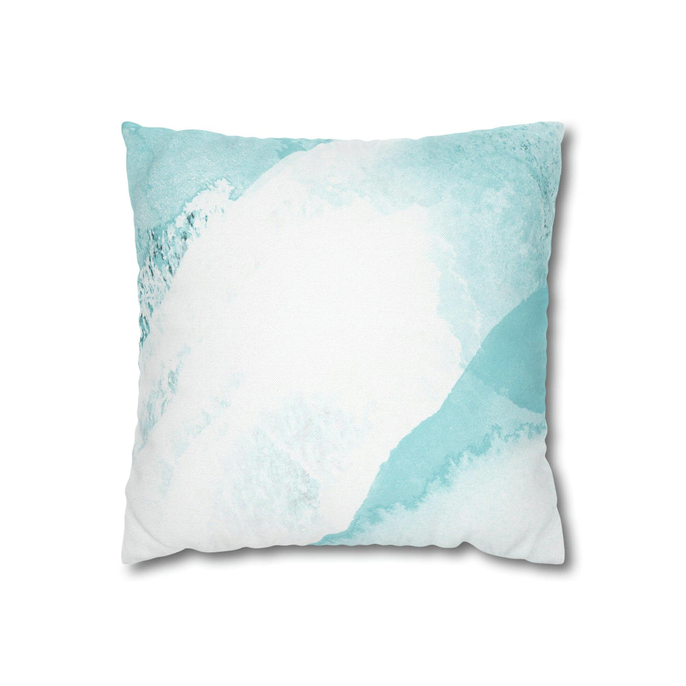 Decorative Throw Pillow Cover Subtle Abstract Ocean Blue and White Print