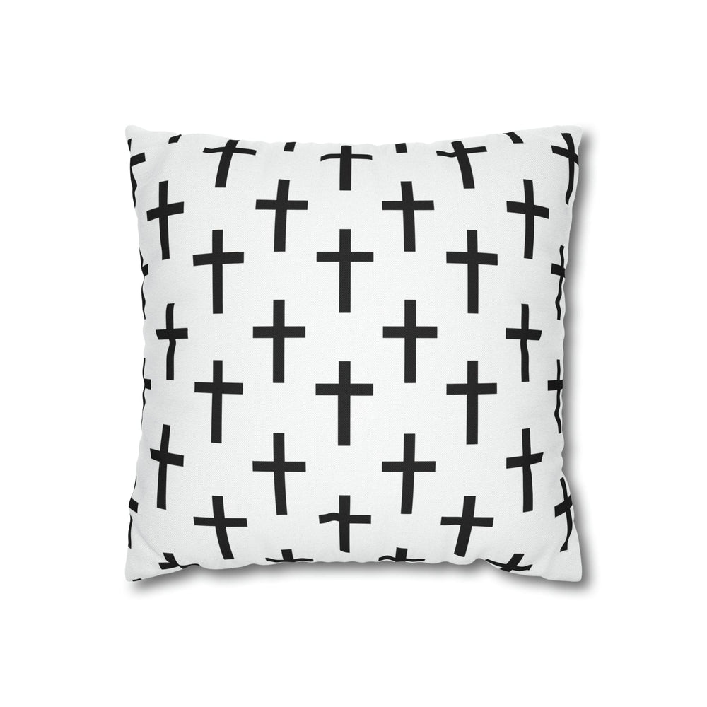 Decorative Throw Pillow Cover White Black Seamless Cross Pattern - Decorative