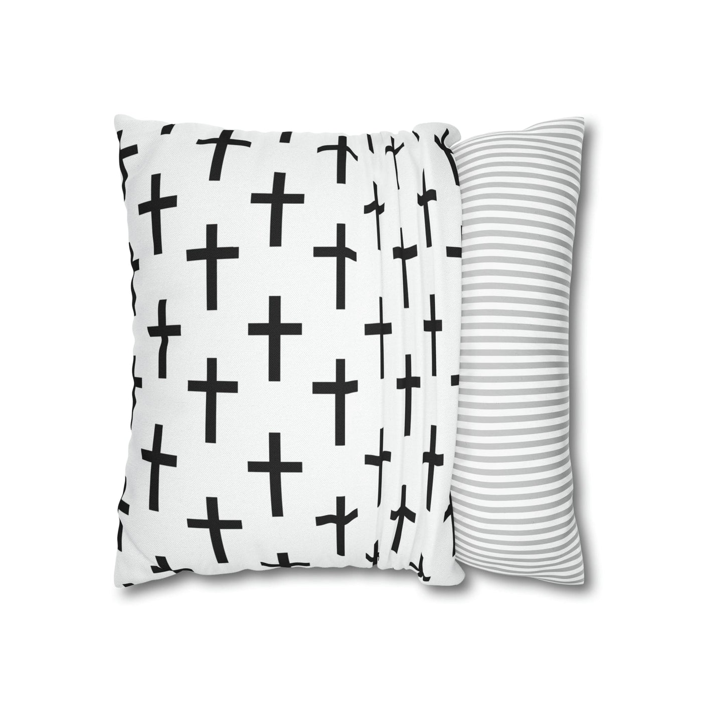 Decorative Throw Pillow Covers With Zipper White And Black Seamless Cross