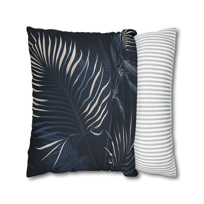 Decorative Throw Pillow Covers With Zipper - Set Of 2 White Line Art Palm Tree