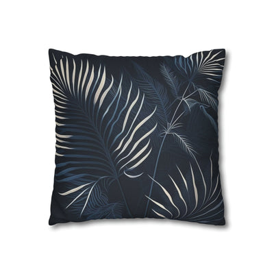 Decorative Throw Pillow Covers With Zipper - Set Of 2 White Line Art Palm Tree