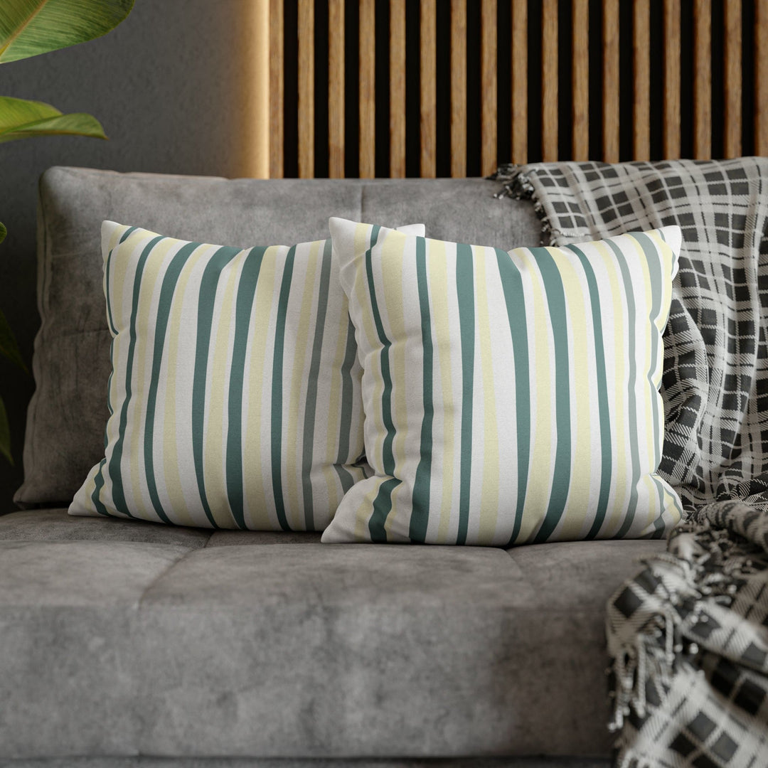 Decorative Throw Pillow Cover Blue Green Stripes - Decorative | Throw Pillows