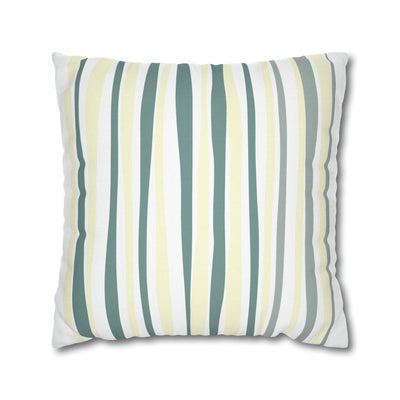 Decorative Throw Pillow Covers With Zipper - Set Of 2 Yellow And Mint Stripe