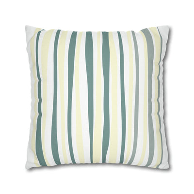 Decorative Throw Pillow Covers With Zipper - Set Of 2 Yellow And Mint Stripe