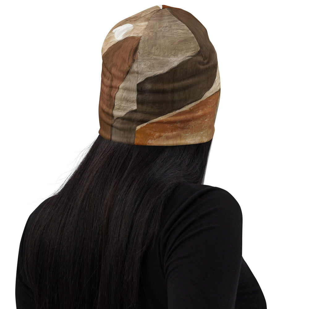 Double-layered Beanie Hat Abstract Stone Print 2 - Unisex | Beanie Hats