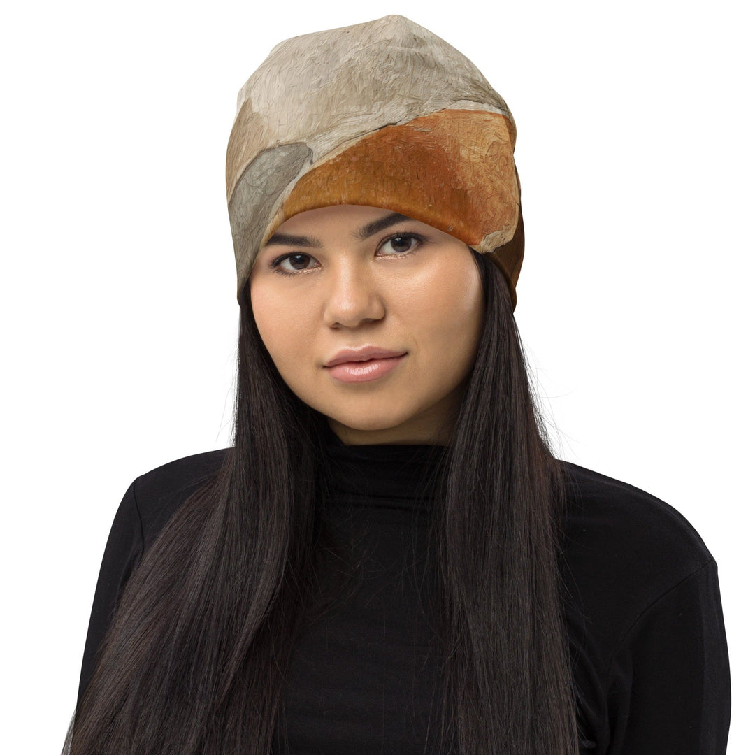 Double-layered Beanie Hat Abstract Stone Print 2 - Unisex | Beanie Hats