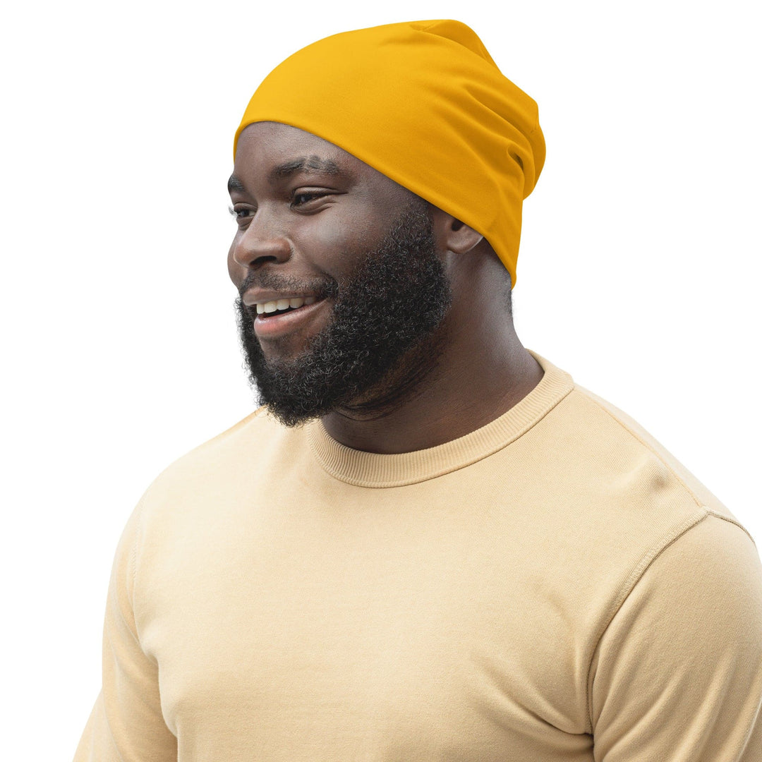 Double-layered Beanie Hat Amber Orange 2 - Unisex | Beanie Hats