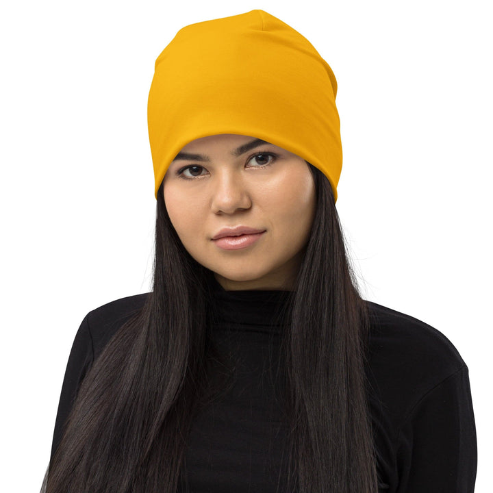 Double-layered Beanie Hat Amber Orange - Unisex | Beanie Hats