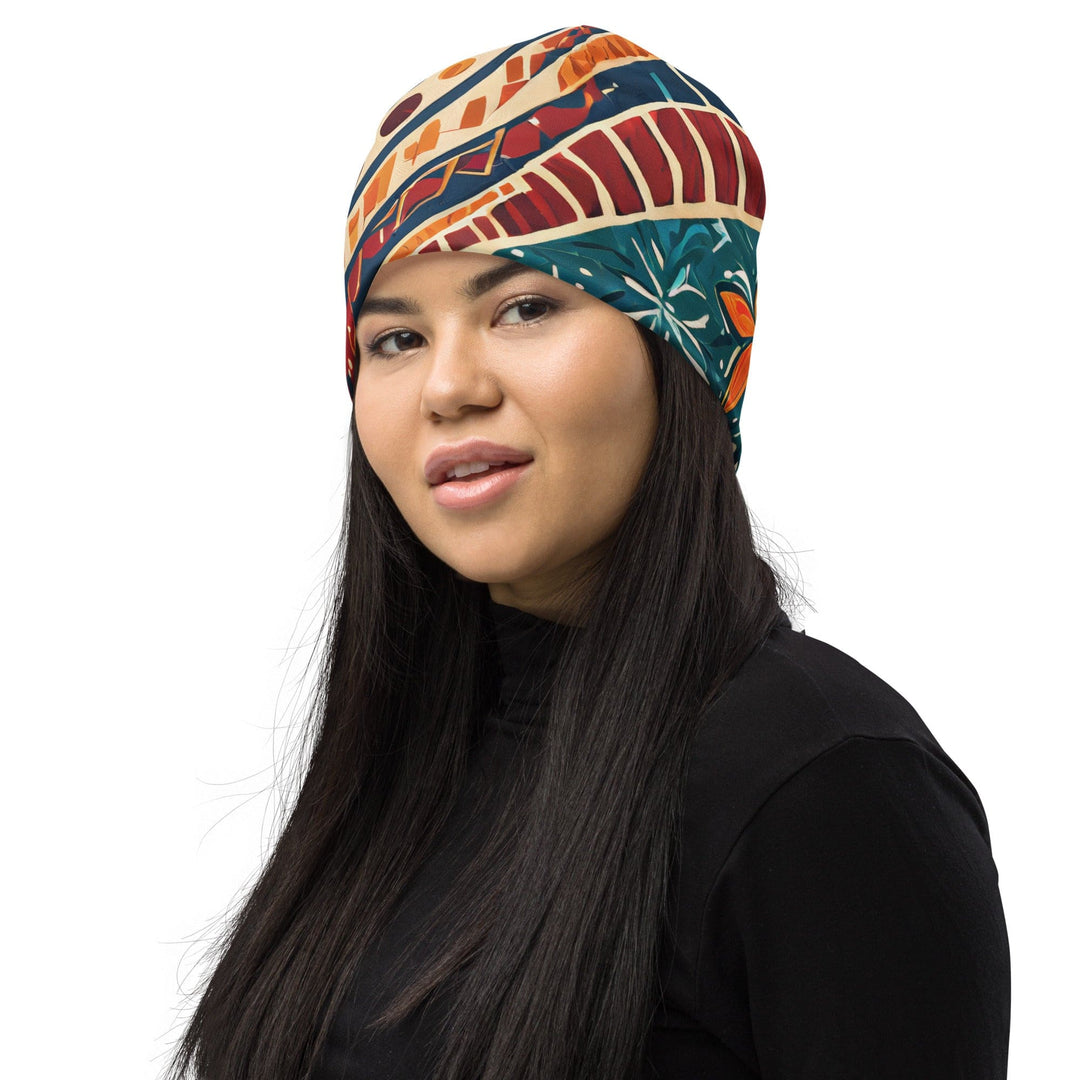 Double-layered Beanie Hat Boho Floral Tropical Print - Unisex | Beanie Hats