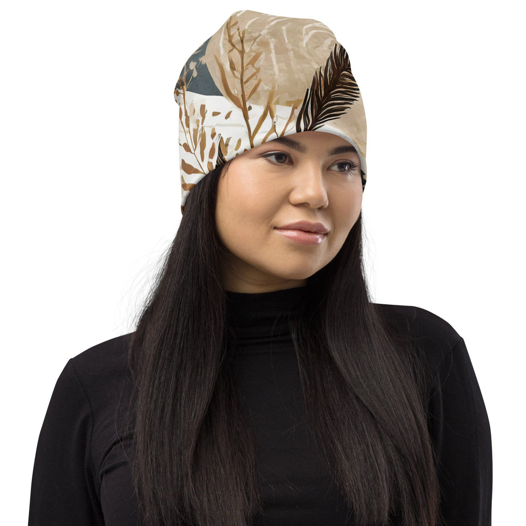 Double-layered Beanie Hat Boho Style Print 2 - Unisex | Beanie Hats | Reversible