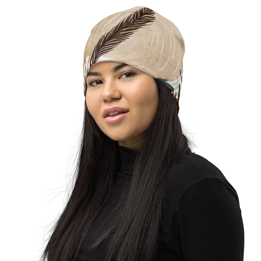 Double-layered Beanie Hat Boho Style Print 2 - Unisex | Beanie Hats | Reversible