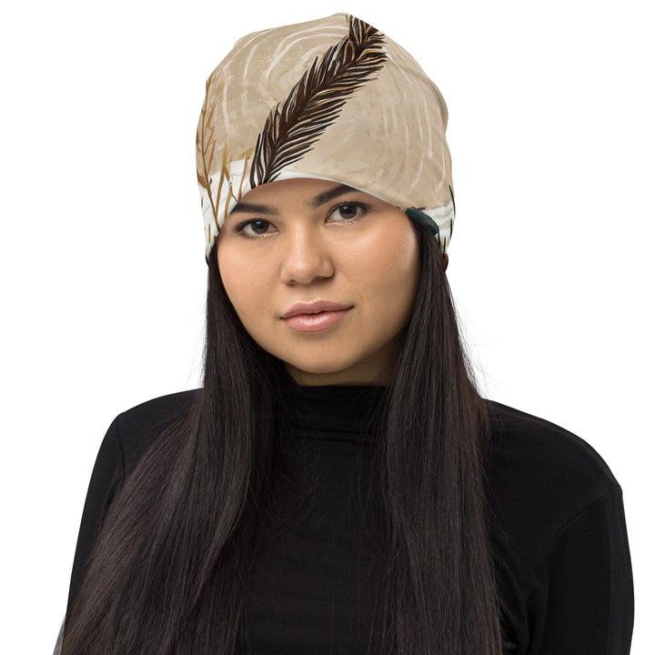 Double-layered Beanie Hat Boho Style Print 2 - Unisex | Beanie Hats | Reversible