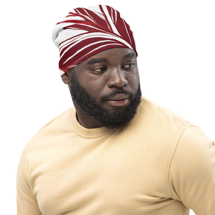 Double-layered Beanie Hat Colorful Floral Lines - Unisex/Beanie Hats/Reversible