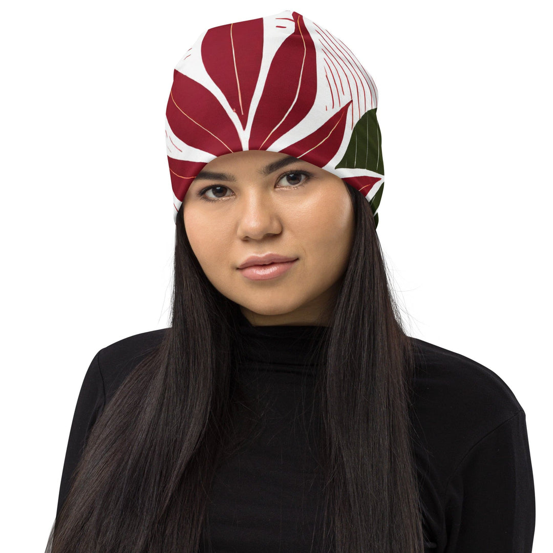 Double-layered Beanie Hat Colorful Floral Lines 7 - Unisex | Beanie Hats