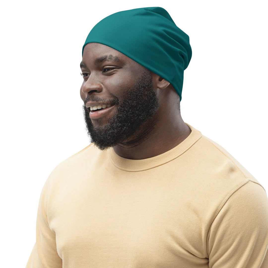 Double-layered Beanie Hat Dark Teal Green 2 - Unisex | Beanie Hats | Reversible