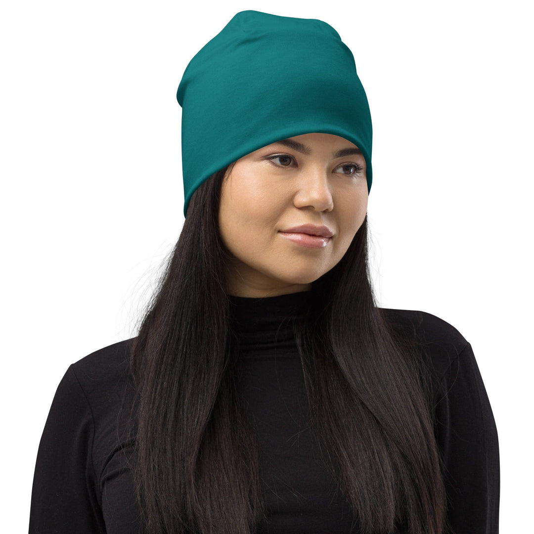 Double-layered Beanie Hat Dark Teal Green - Unisex | Beanie Hats