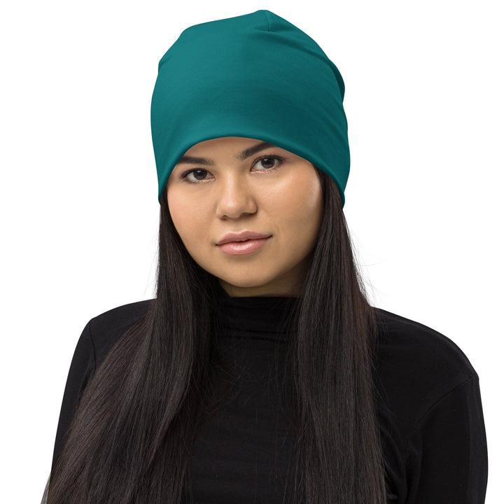 Double-layered Beanie Hat Dark Teal Green - Unisex | Beanie Hats