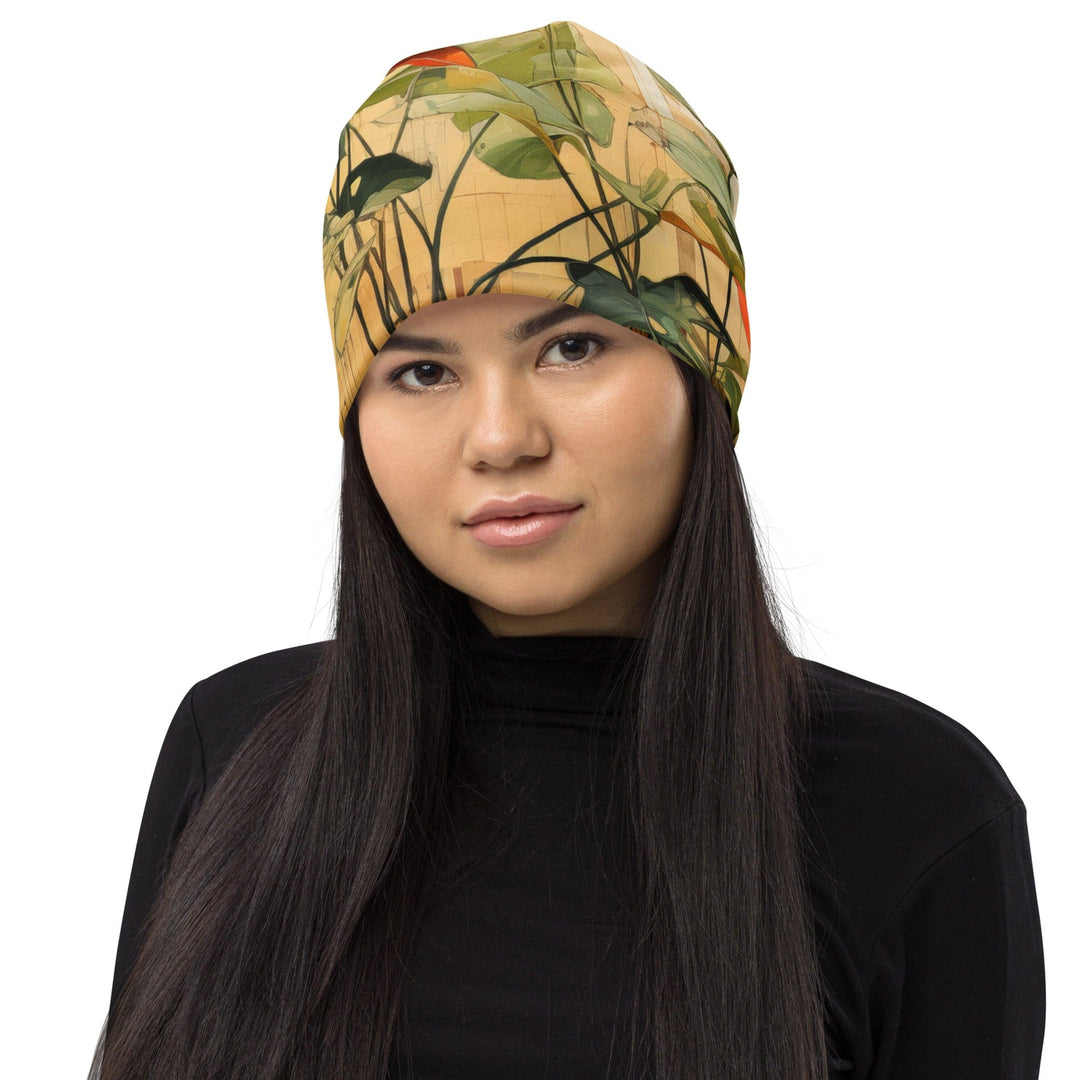 Double-layered Beanie Hat Earthy Rustic Potted Plants Print 2 - Unisex | Beanie