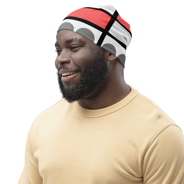 Double-layered Beanie Hat Pale Red Print 2 - Unisex | Beanie Hats