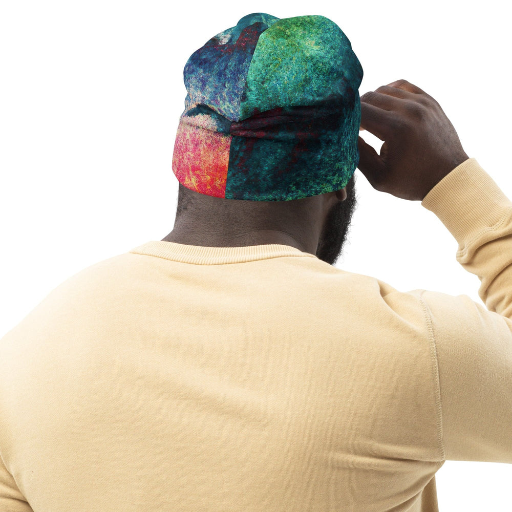 Double-layered Beanie Hat Multicolor Abstract Pattern 2 - Unisex | Beanie Hats