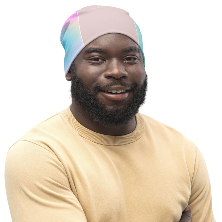 Double-layered Beanie Hat Pastel Colorblock Watercolor Illustration 2 - Unisex