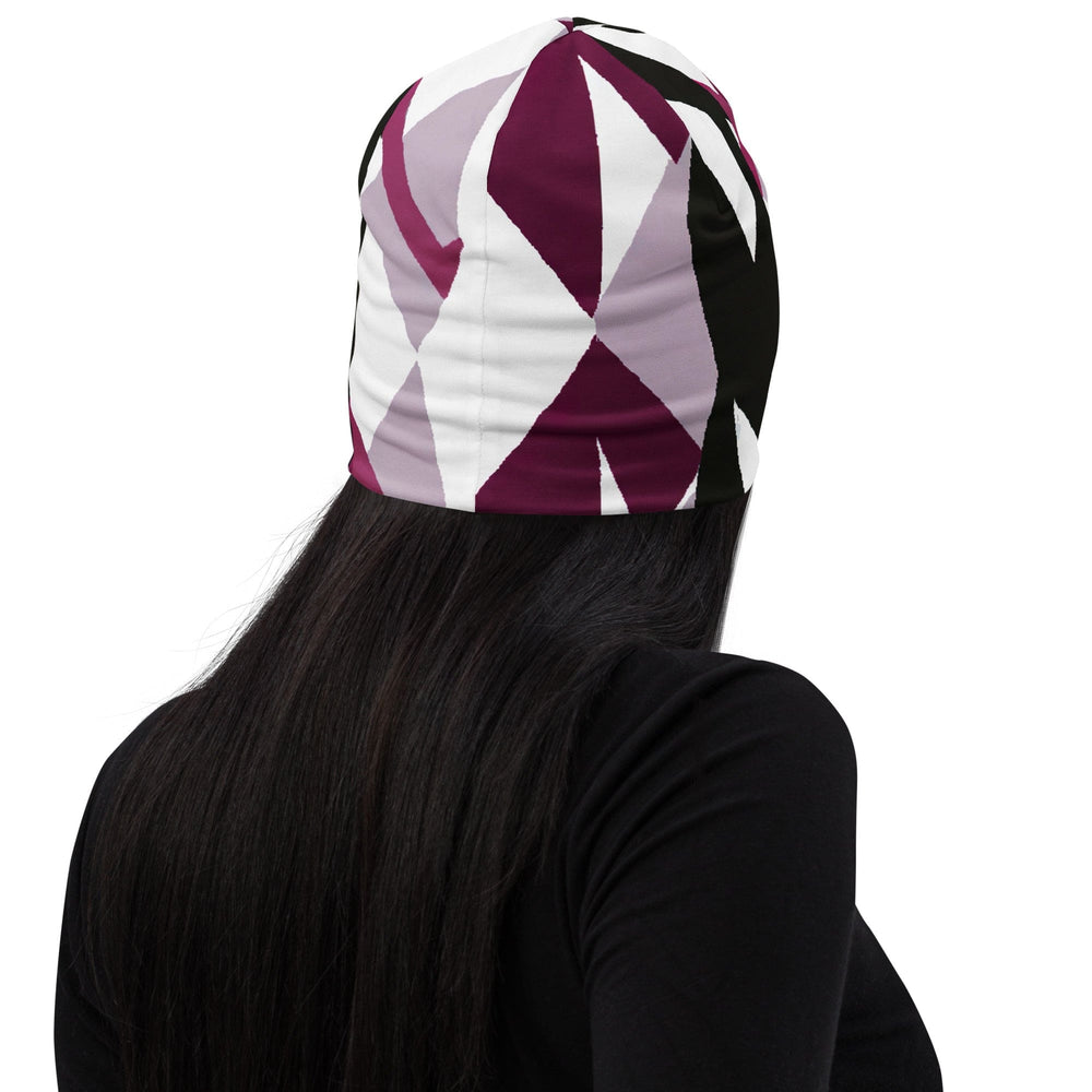 Double-layered Beanie Hat Pink Mauve Pattern 2 - Unisex | Beanie Hats