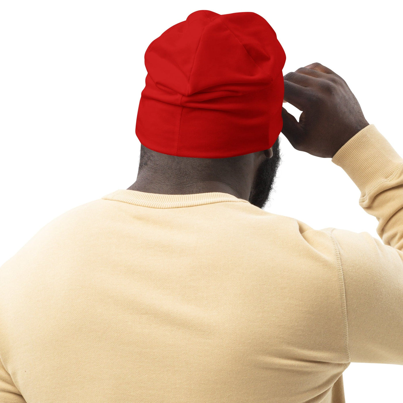 Double-layered Beanie Hat Red 2