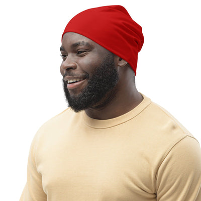 Double-layered Beanie Hat Red 2